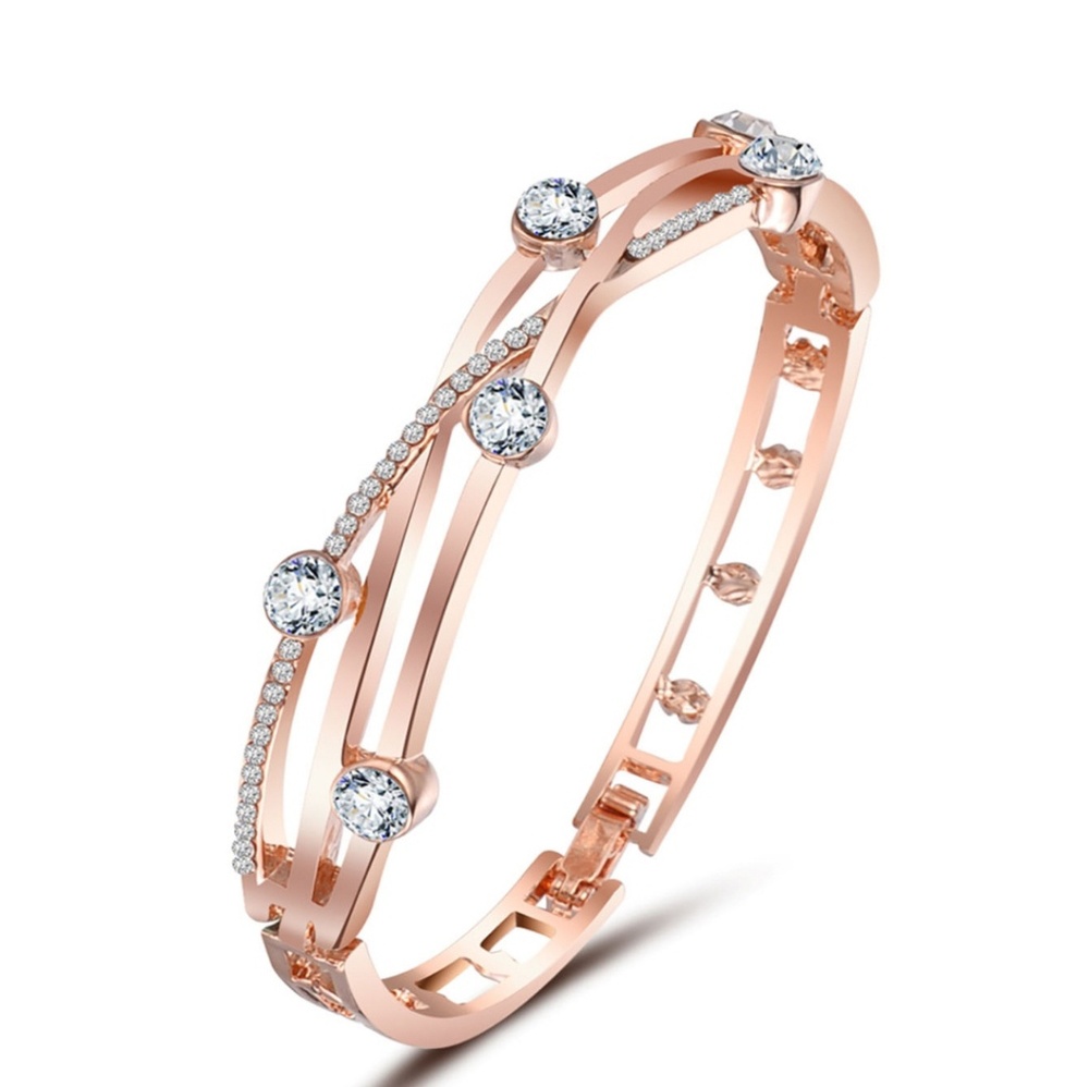 Cut out Design Bracelet With Rhinestone
